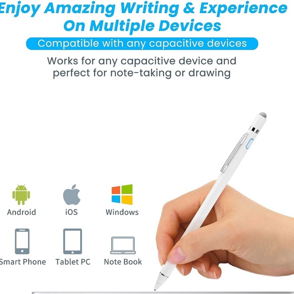 Stylus Pen for Amazon Fire HD 10 Table with 1.5mm Ultra Fine Tip Pencil, White - Picture 6 of 12